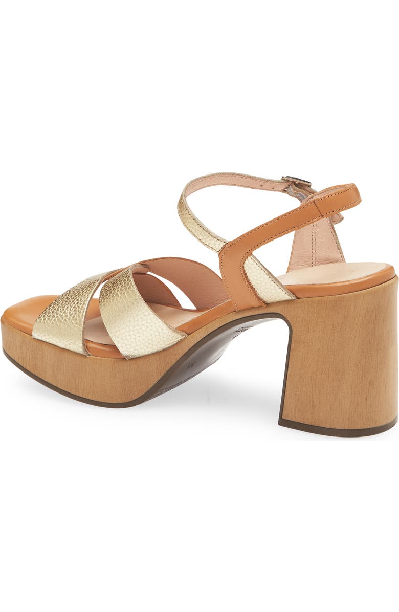 Wonders Soraya Colorblock Platform Sandal, Alternate, color, Iseo Cuero Brown/ Gold