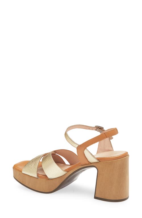 Wonders Soraya Colorblock Platform Sandal In Iseo Cuero Brown/gold