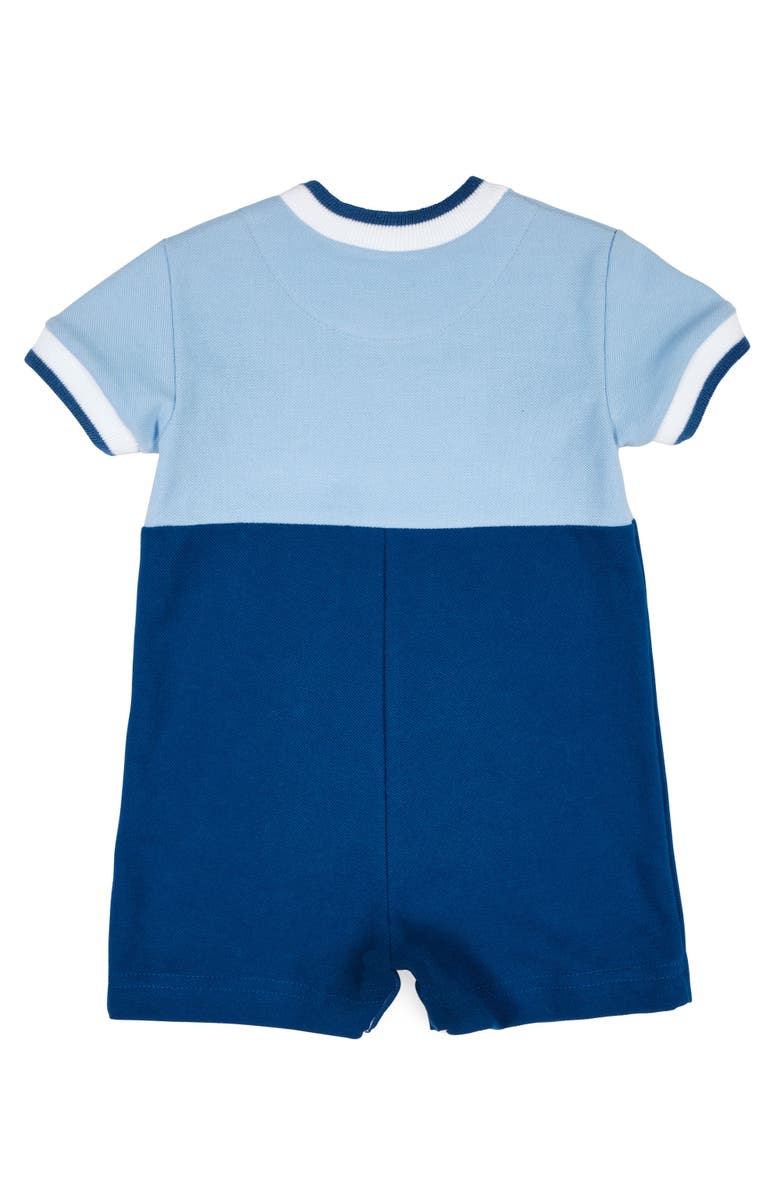 Florence Eiseman Knit Shortall With Pirate Ship & Crab, Alternate, color, Blue