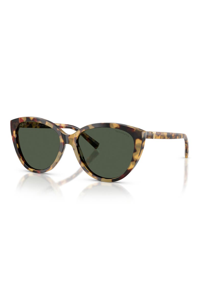 56mm Polarized Cat Eye Sunglasses, Alternate, color, BLONDE HAVANA / POLAR GREEN