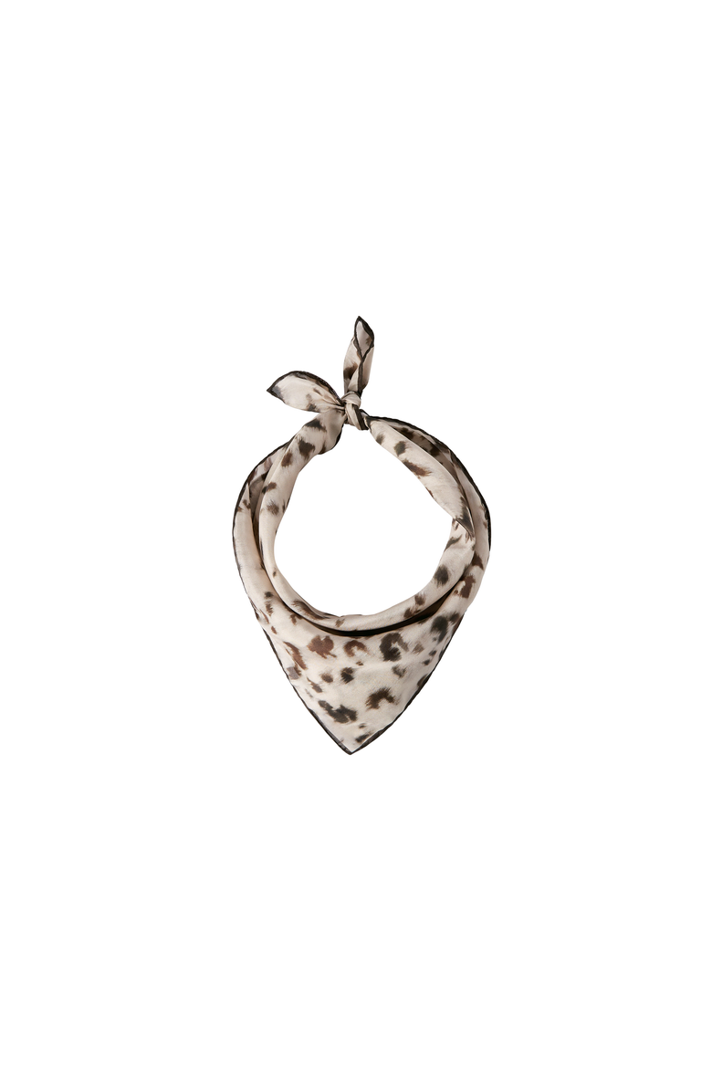 Lynx print silk foulard, Alternate, color, Beige