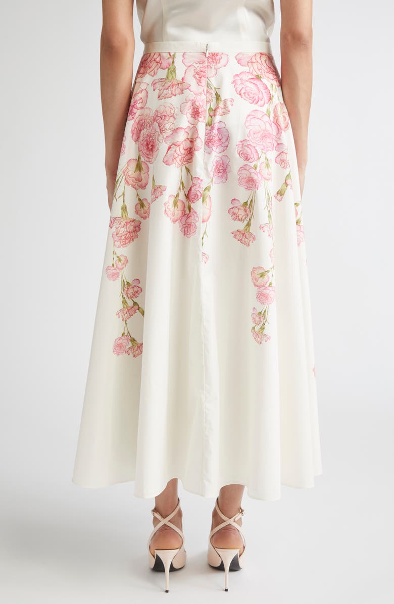 Giambattista Valli Carnation Print Cotton Poplin Skirt, Alternate, color, Carnation Popeline Print