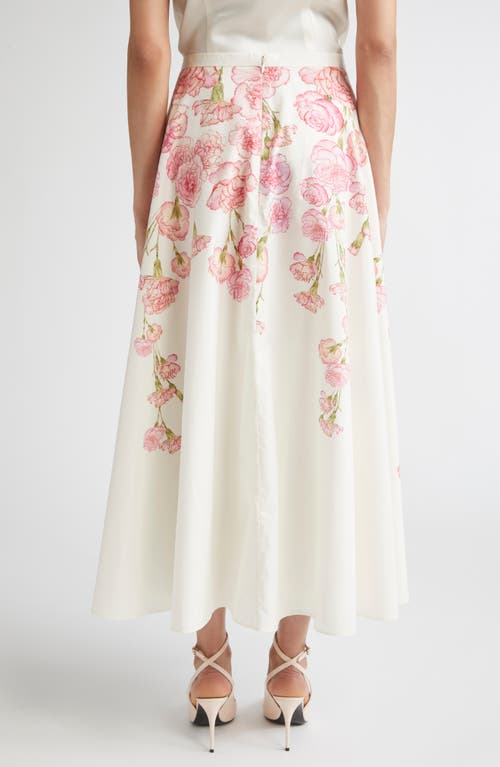 Giambattista Valli Carnation Print Cotton Poplin Skirt