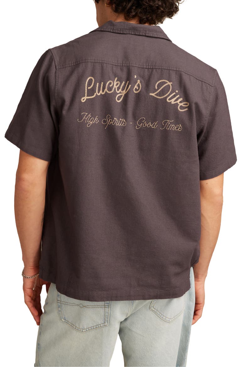 Vice Embroidered Cotton Camp Shirt, Alternate, color, PHANTOM MULTI