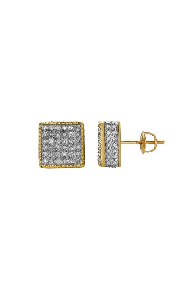 LuvMyJewelry Caloroso 10K Yellow Gold Diamond Unisex Earrings - 0.25 Cts, Alternate, color, 