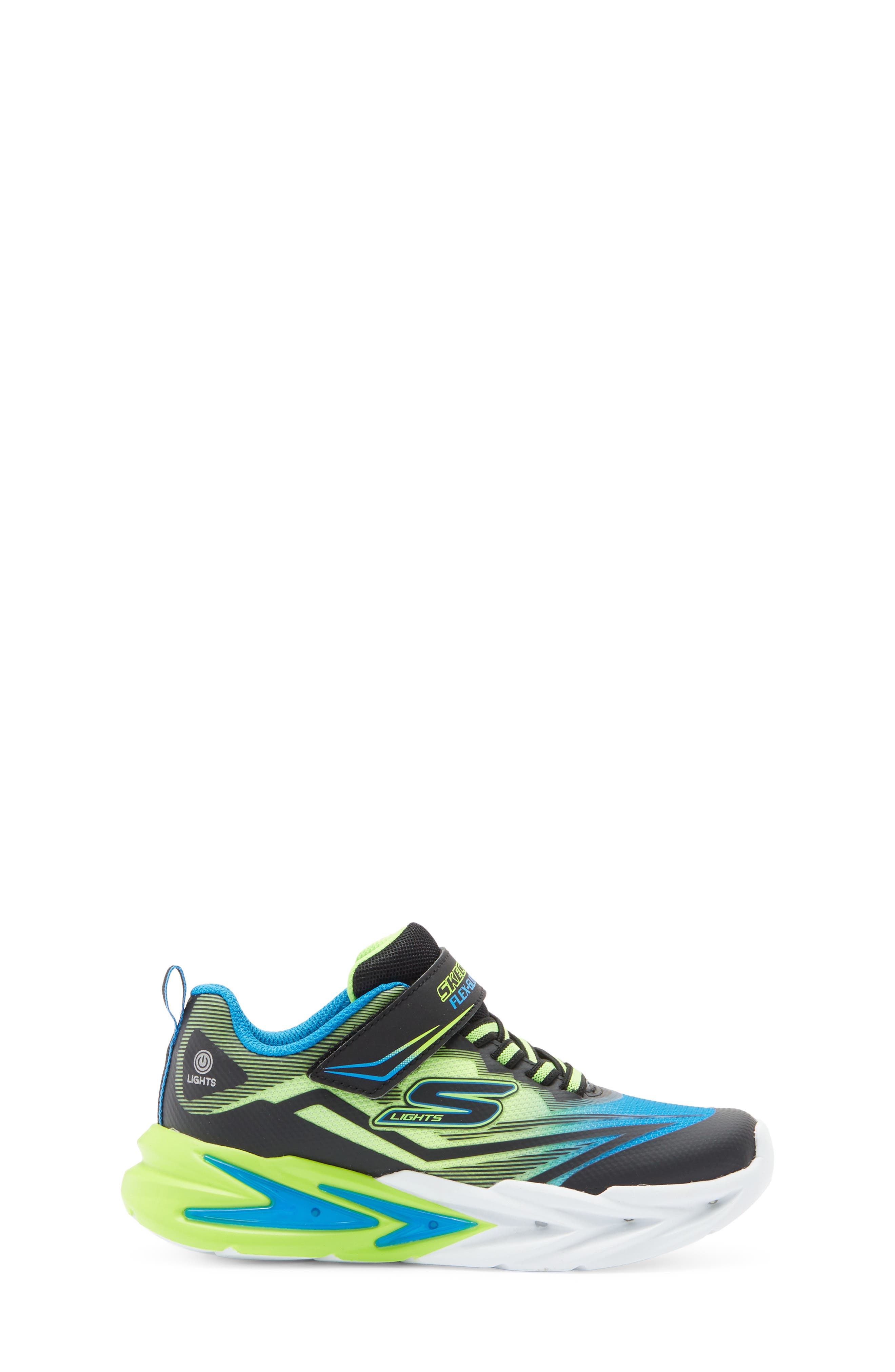 SKECHERS Kids' S-Lights<sup>®</sup> Flex-Glow Ultra Sneaker, Alternate, color, Black/ Blue/ Lime