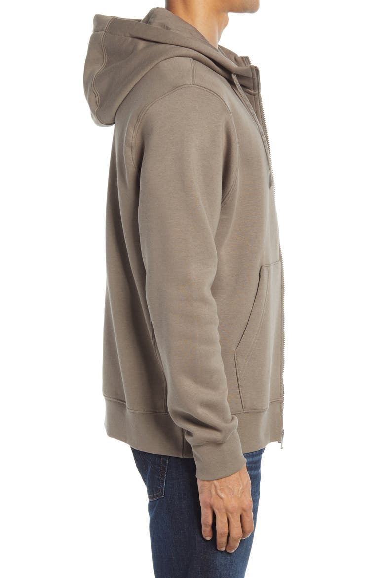 Men's Club Zip-Up Logo Hoodie, Alternate, color, OLVGRY/WHITE
