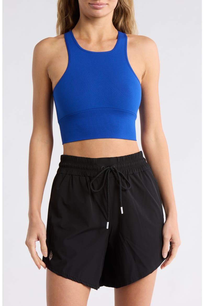 Every Single Time Longline Sports Bra, Main, color, ELECTRIC SHOCK