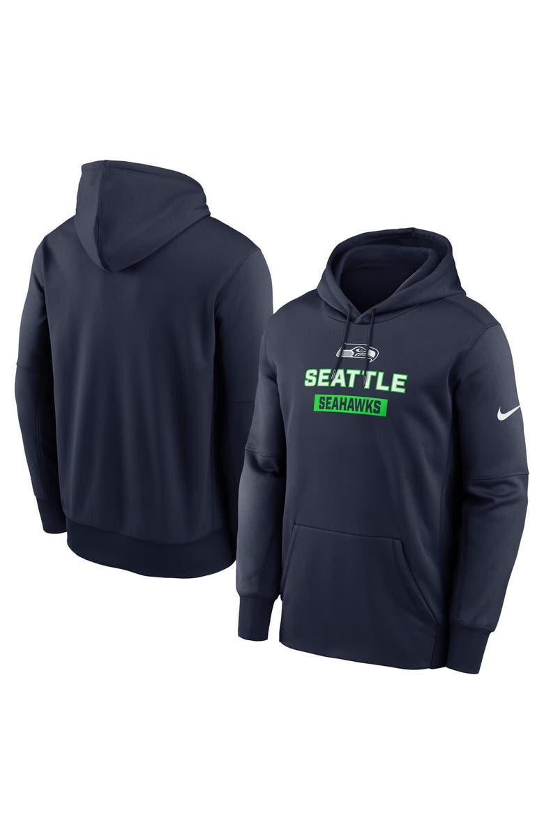 Nike Men's Nike College Navy Seattle Seahawks Toss Sweep Performance Pullover Hoodie, Main, color, College Navy