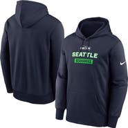 Nike Men's Nike College Navy Seattle Seahawks Toss Sweep Performance Pullover Hoodie