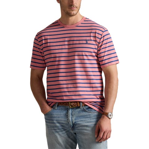 Big & Tall Striped Jersey Crewneck T-Shirt