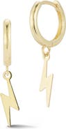 Ember Fine Jewelry 14K Bolt Drop Huggie Hoop Earrings