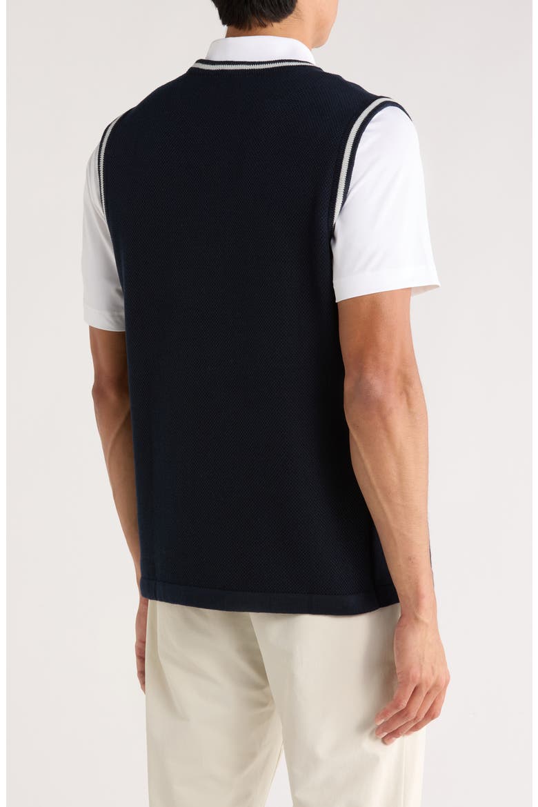 The Turn Golf V-Neck Sweater Vest, Alternate, color, TRUE NAVY/ SLEET GRAY