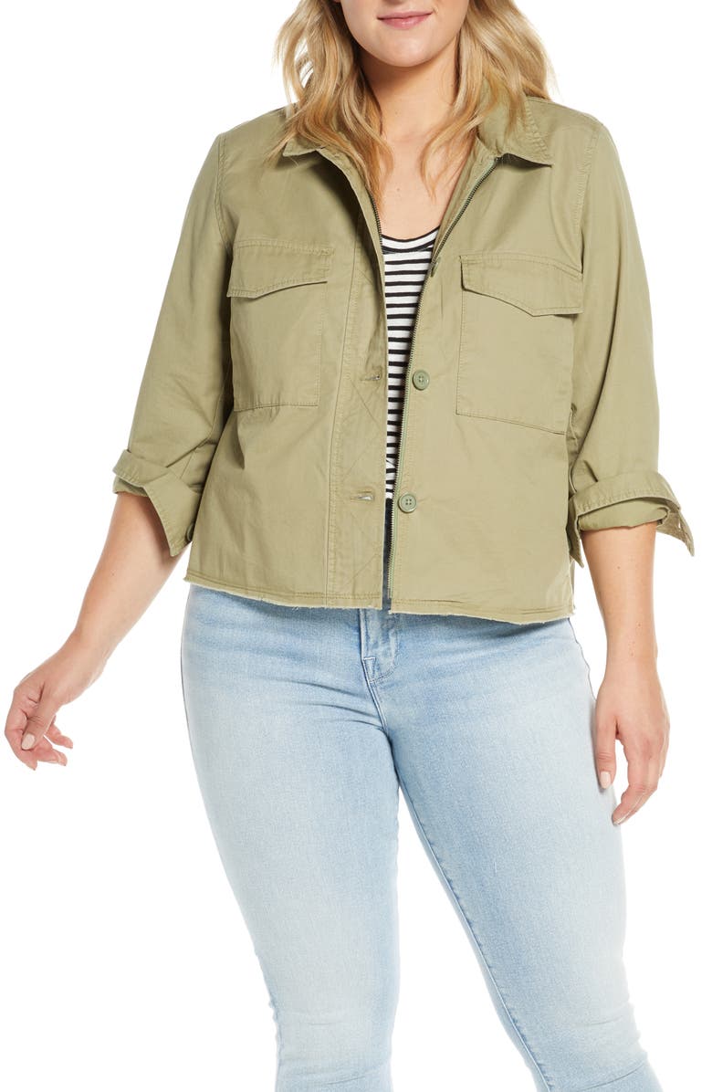 Caslon<sup>®</sup> Crop Utility Jacket, Alternate, color,