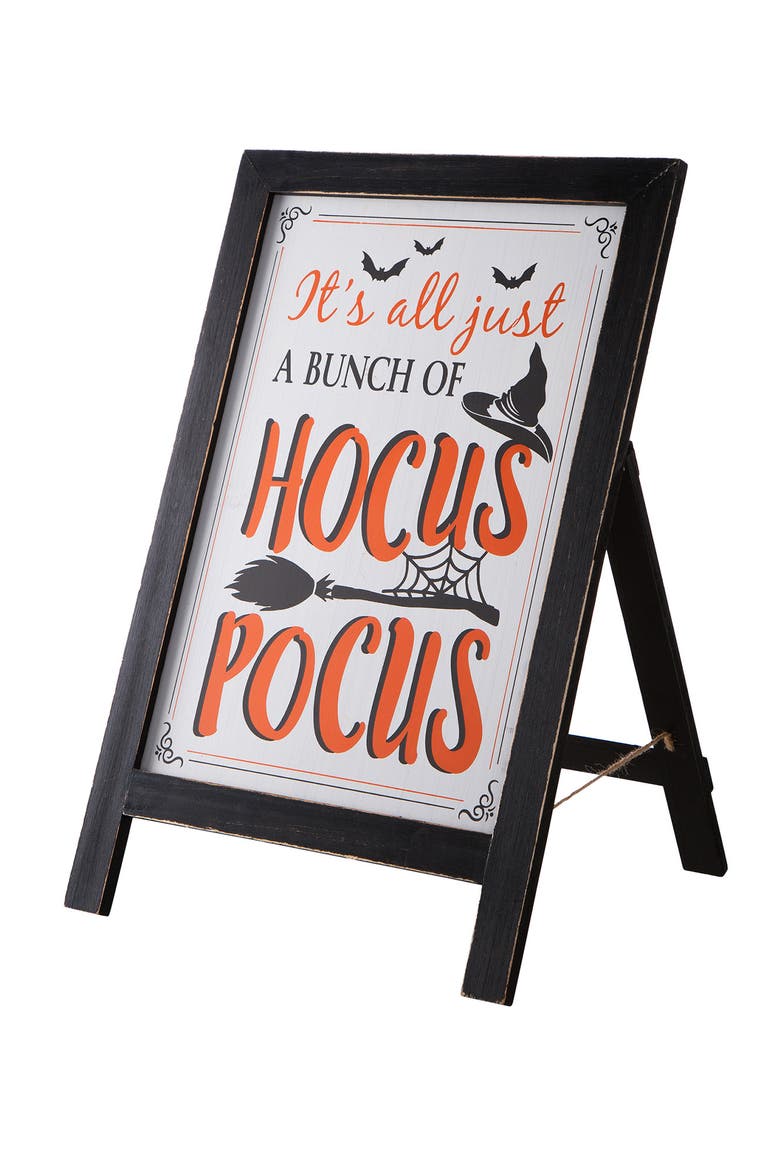 Halloween Wooden Standing Easel Sign Decor or Hanging Decor, Main, color, Black