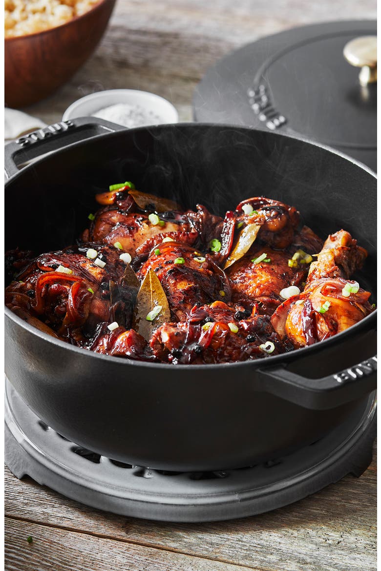 3.75-Quart Enameled Cast Iron French Oven, Alternate, color, BLACK