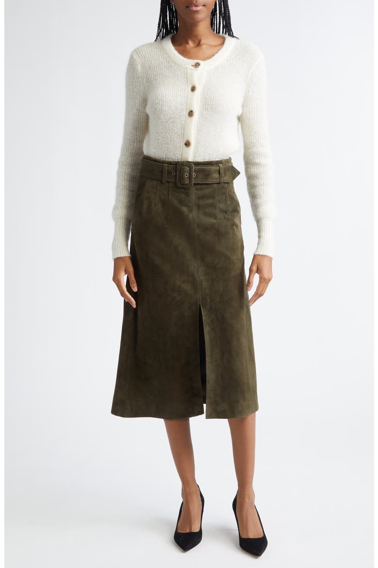 Alexie Suede Skirt, Alternate, color, CYPRESS