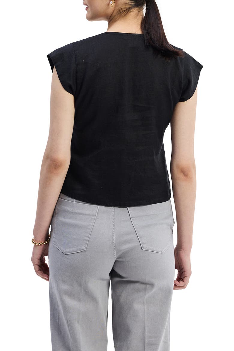 Deep V-neck Short Top, Alternate, color, Black