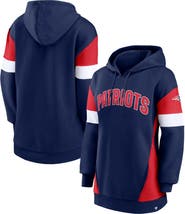 FANATICS Women's Fanatics Branded Navy/Red New England Patriots Lock It Down Pullover Hoodie