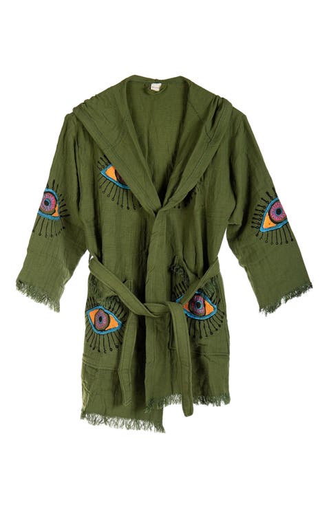 Imogen - Handmade Hooded Cotton Robe Cover-Up