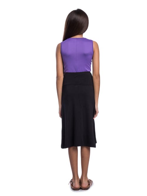 24sevenkid Casual Elastic Waist A-line Skirt In Black