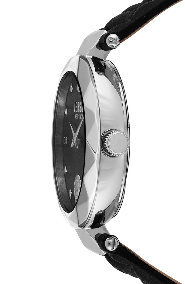 VERSUS Versace Covent Garden Leather Strap Watch, 36mm, Alternate, color, Stainless Steel