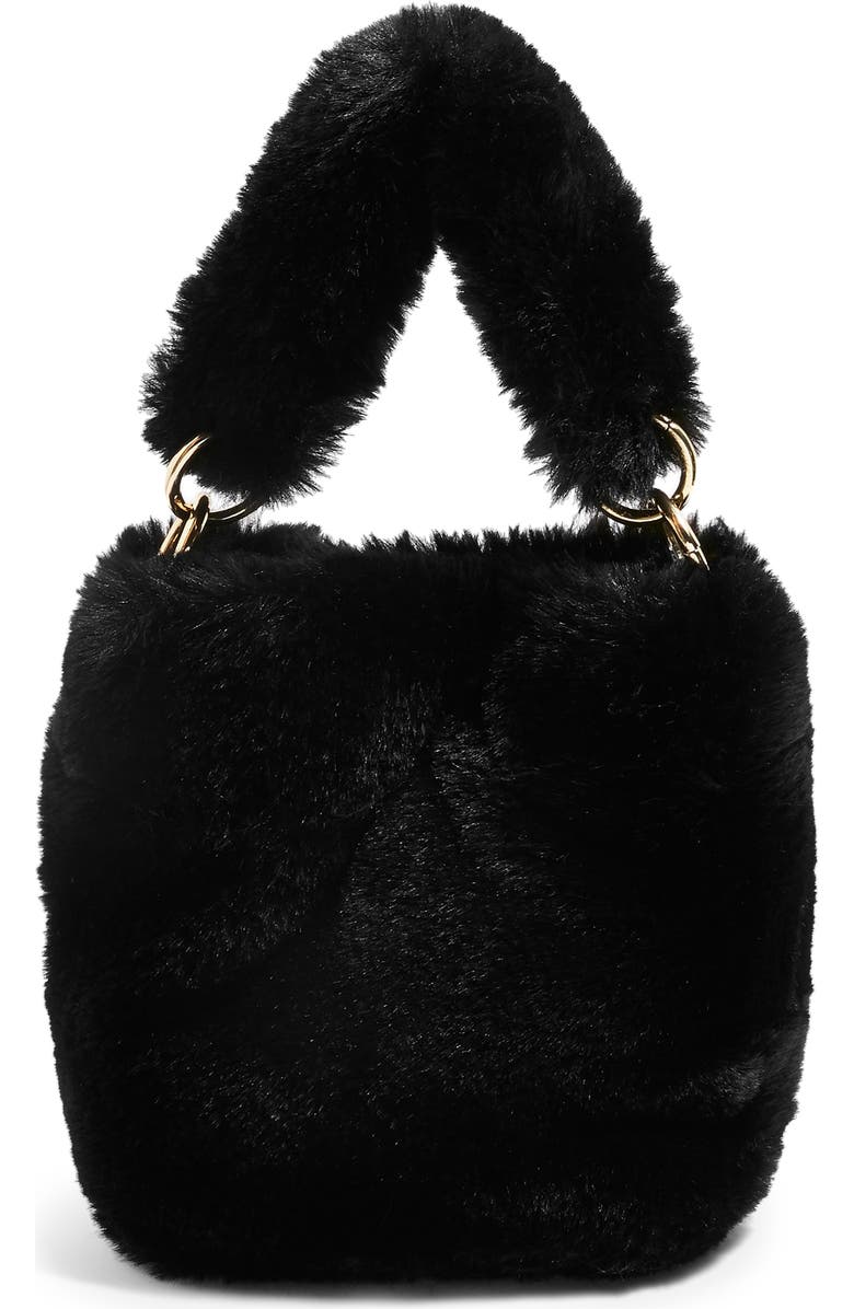 Topshop Teddy Faux Fur Bucket Bag, Main, color,