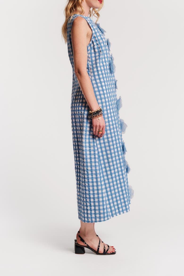 Origami Dress Gingham, Alternate, color, Blue/Oyster