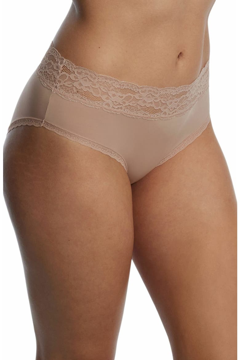 Goddess Lace Trim Hipster, Alternate, color, NYLON