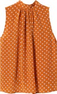 MANGO Polka Dot Satin Sleeveless Blouse