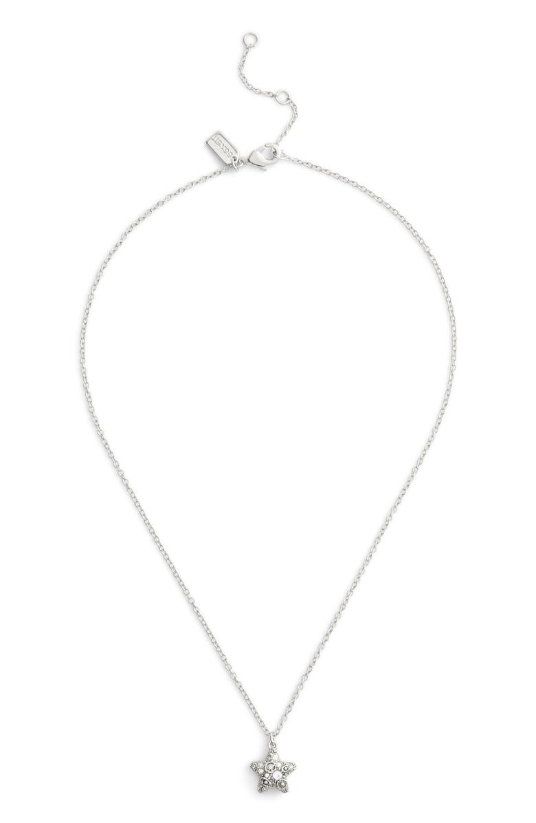 COACH Crystal Pavé Pendant Necklace & Earrings Set, Alternate, color, Crystal/ Rhodium