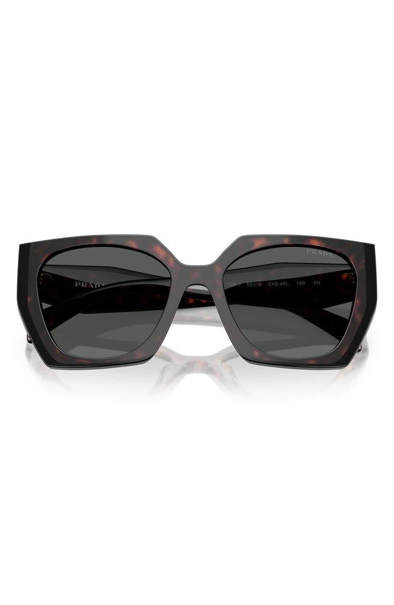 Prada 55mm Gradient Rectangular Sunglasses, Alternate, color, Dark Grey