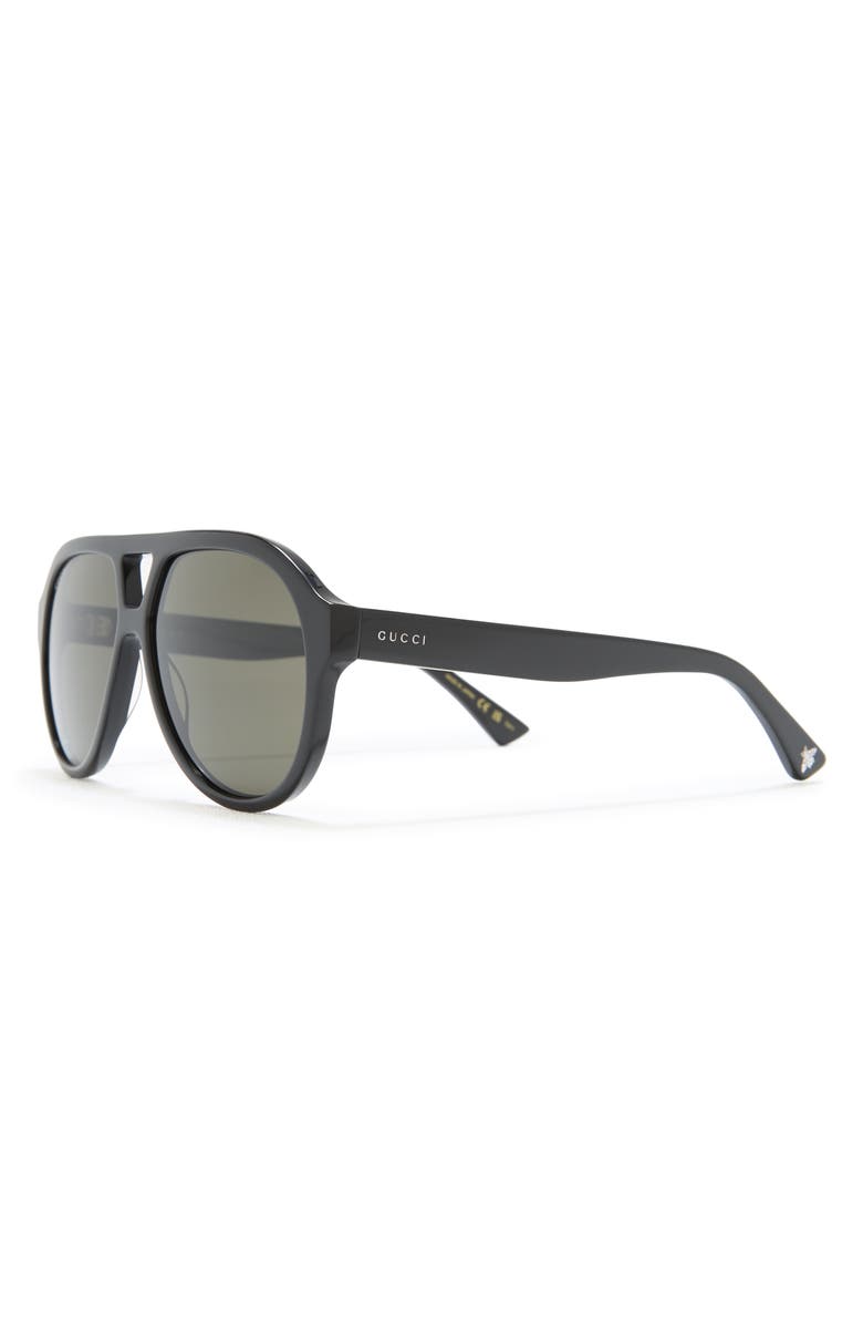 Gucci 56mm Aviator Sunglasses, Alternate, color,