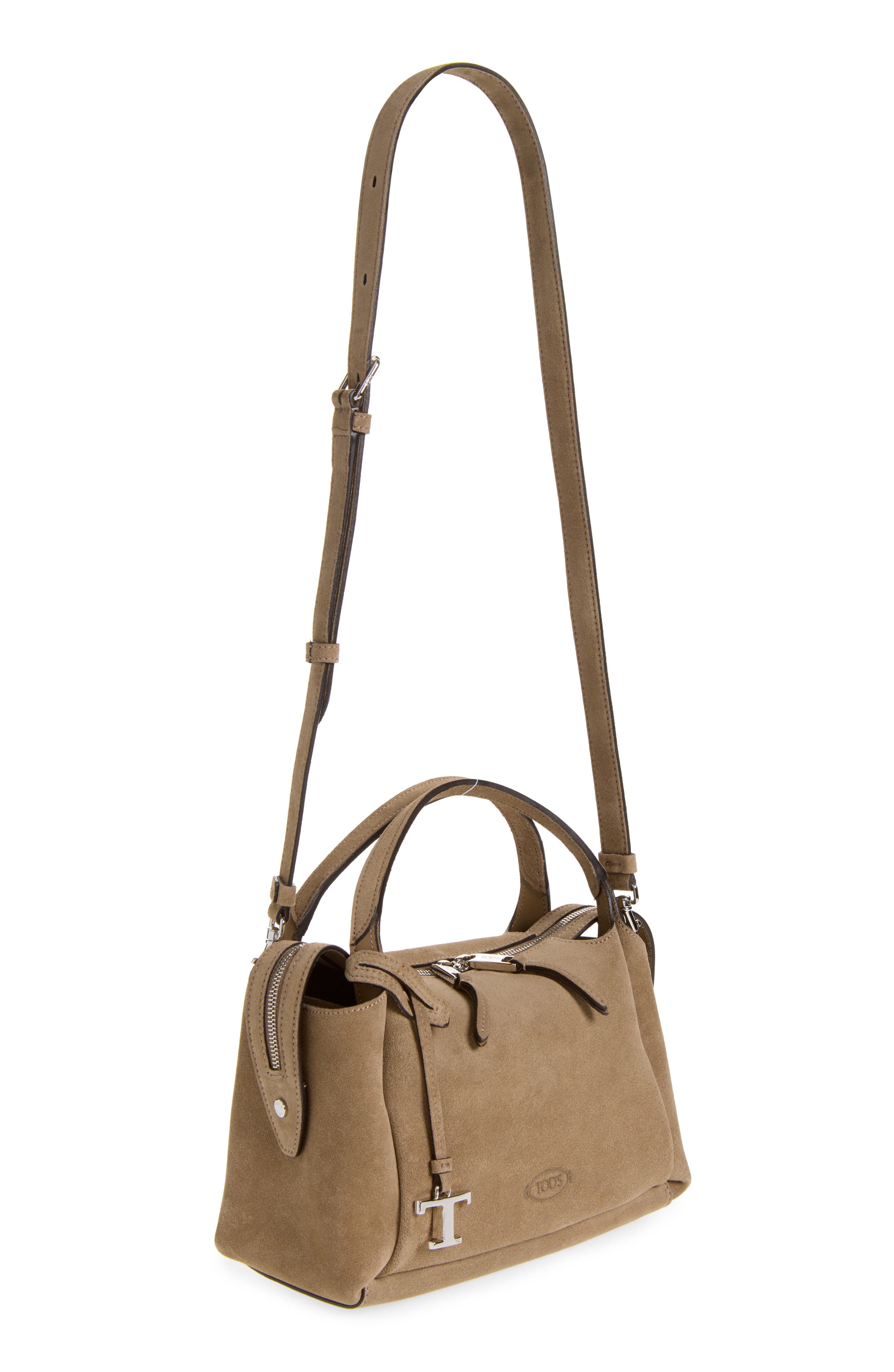 Mini Apa Suede Crossbody Bag, Alternate, color, MIST/ CAPPUCCINO