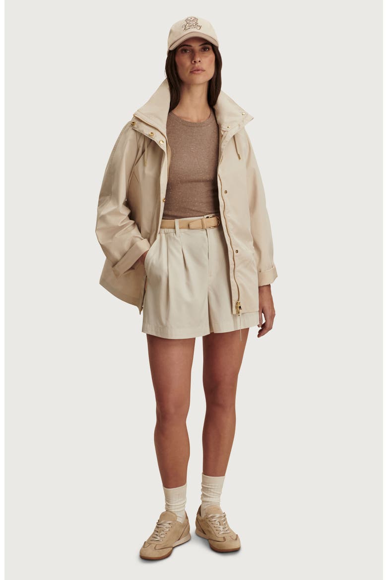 Jeanie Hooded Water Repellent Jacket, Alternate, color, OAT MILK