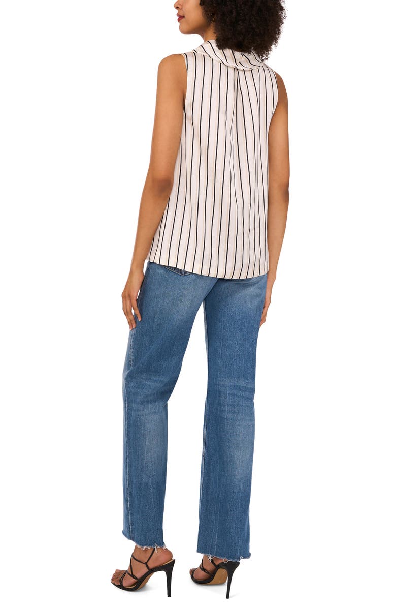 Vince Camuto Stripe Cowl Neck Sleeveless Top, Alternate, color, New Ivory