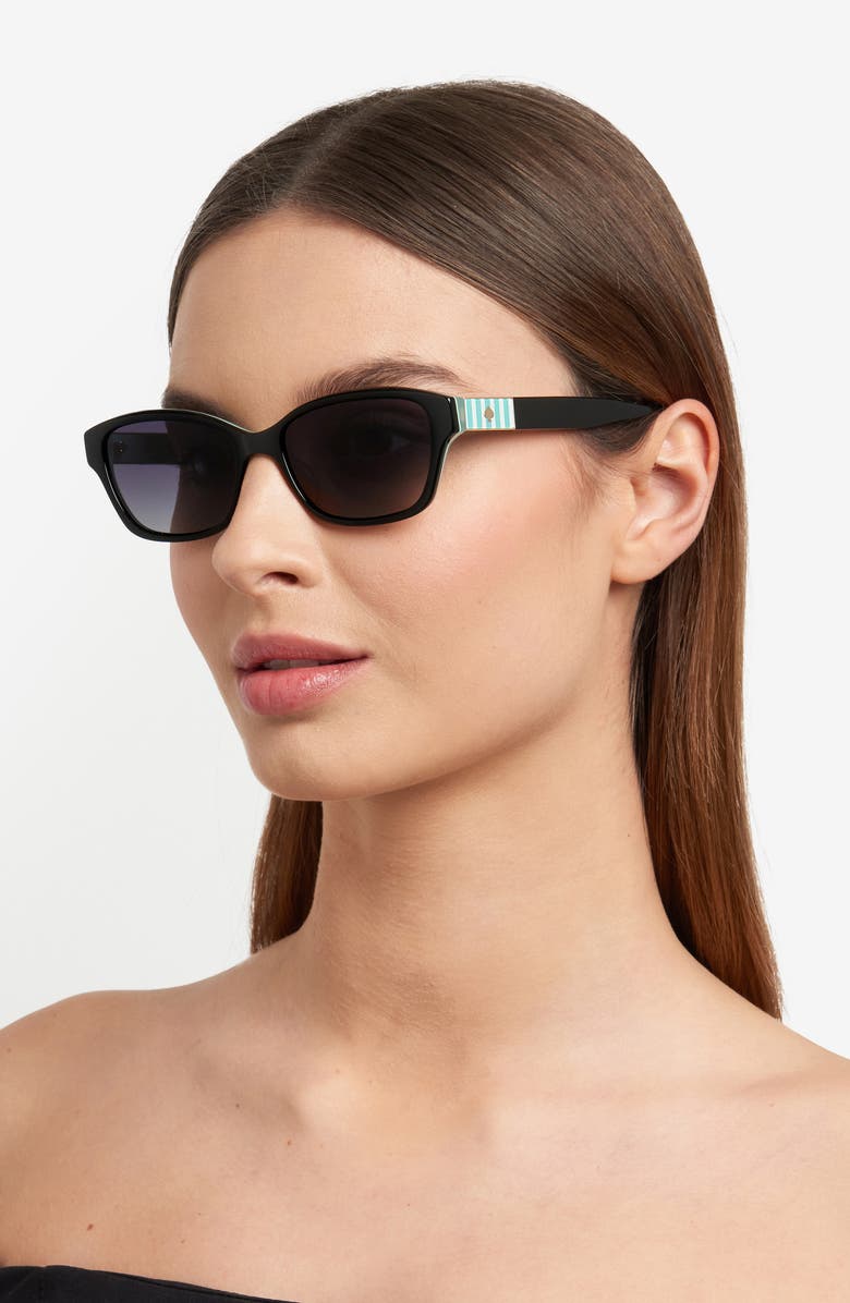 Kate Spade New York ayla 53mm gradient rectangular sunglasses, Alternate, color, Blackgreen/ Dark Grey Sf