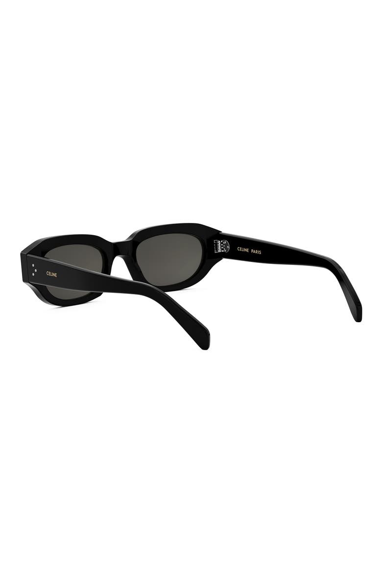 Bold 3 Dots 54mm Geometric Sunglasses, Alternate, color, SHINY BLACK / SMOKE