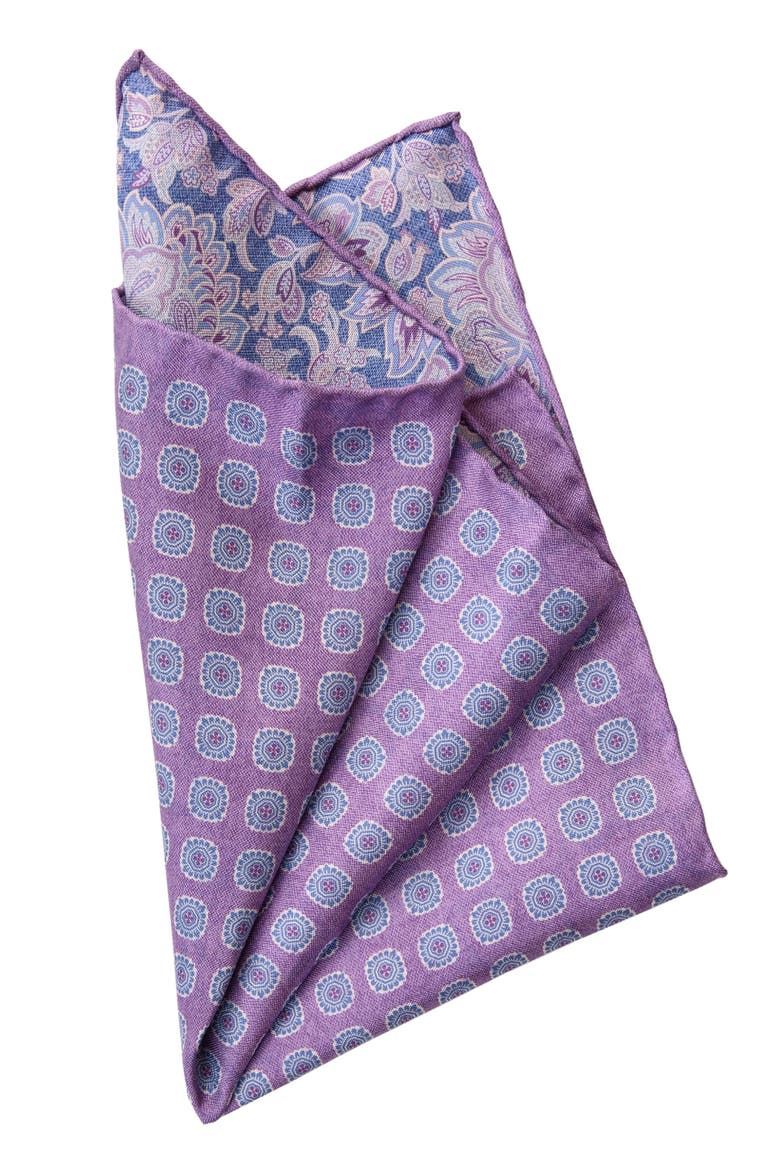 Assisi - Double Sided Silk Pocket Square for Men, Alternate, color, Lavender