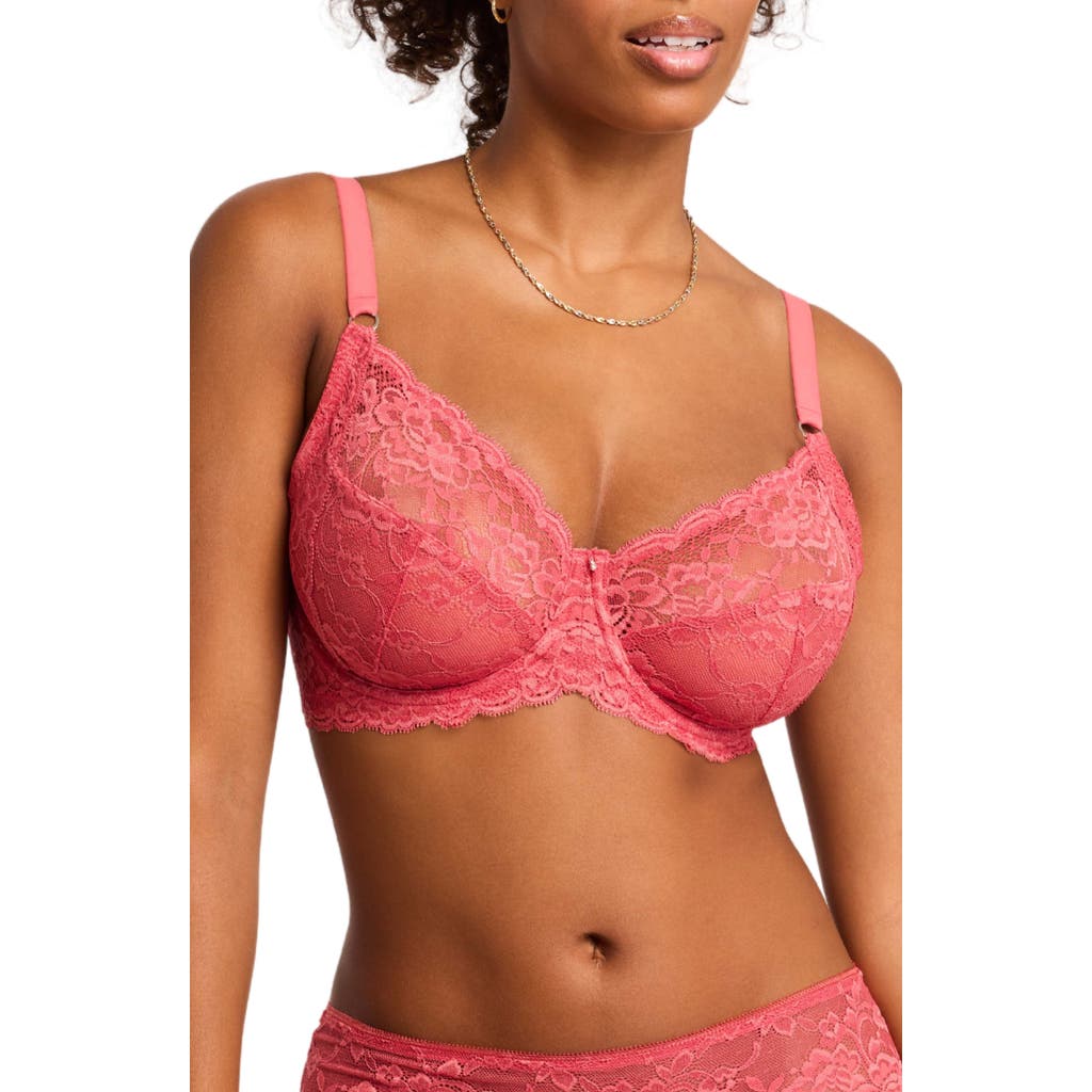 Montelle Intimates Muse Full Cup Lace Bra In Spiced Coral