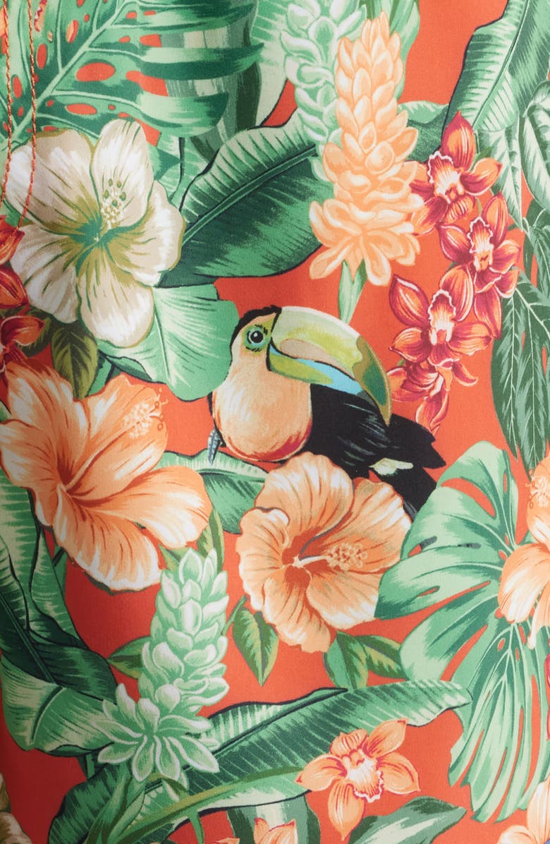 Tommy Bahama Naples Toucan Paradise Swim Trunks, Alternate, color, Mango Tango