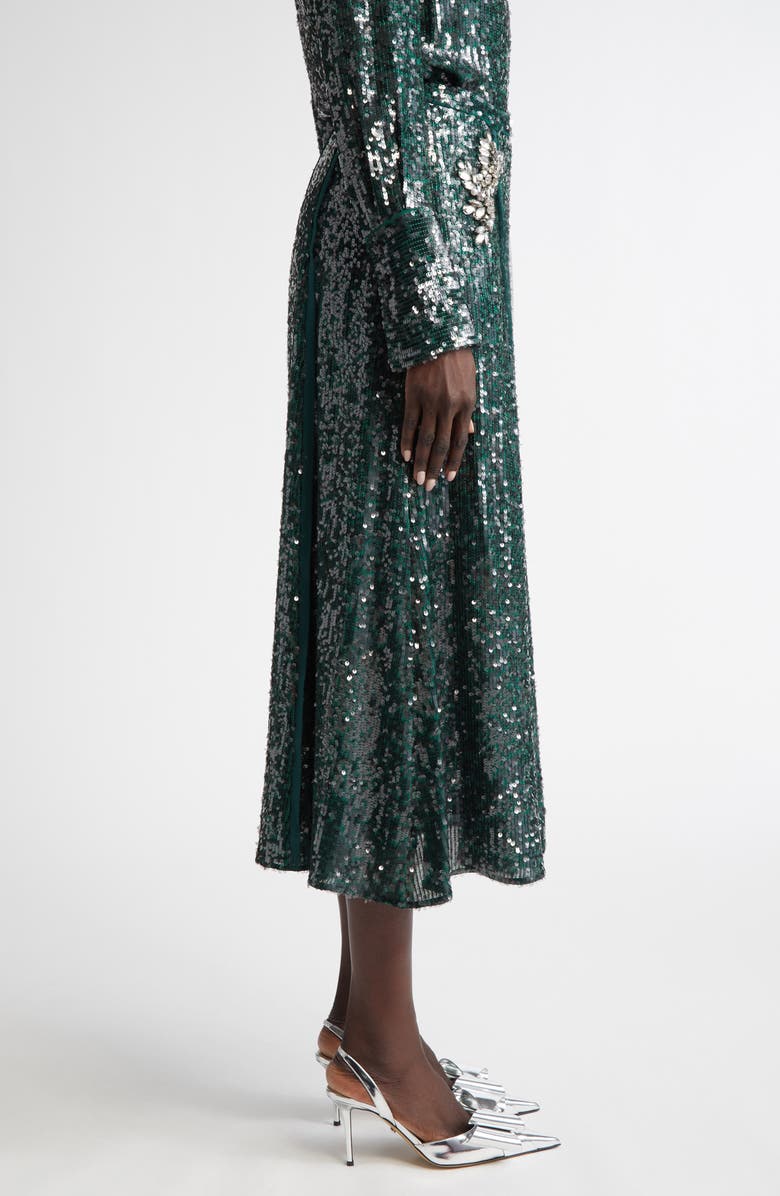 Erdem Crystal Embellished Sequin Midi Skirt, Alternate, color, 