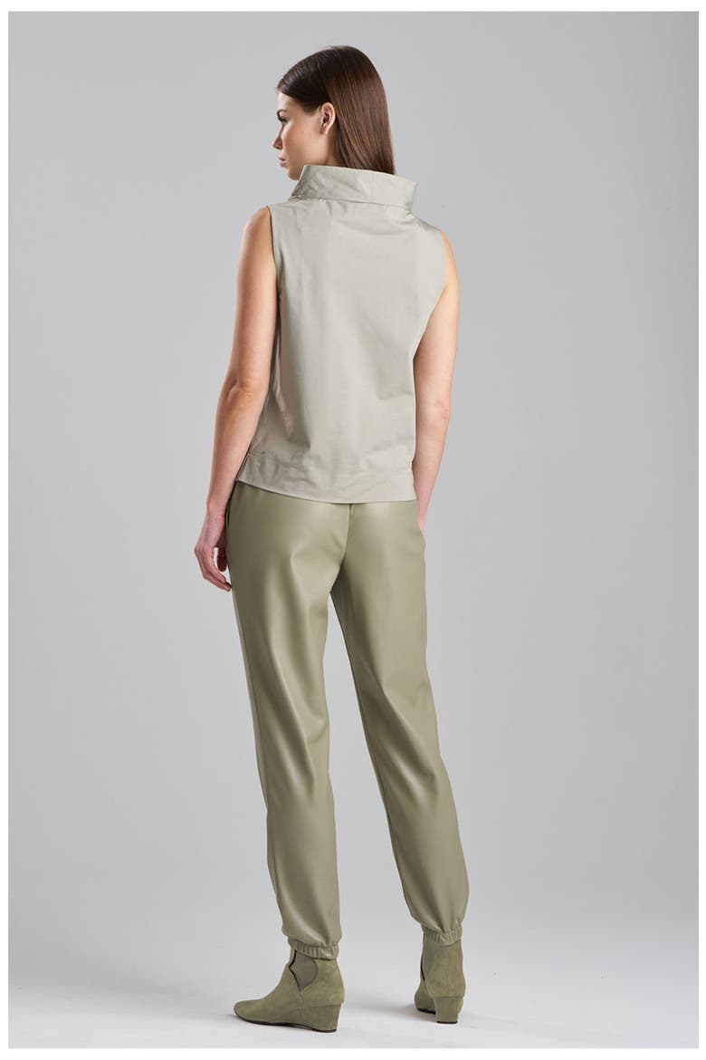 Tech Cotton Taffeta Funnel Neck Top, Alternate, color, PASTEL GREEN