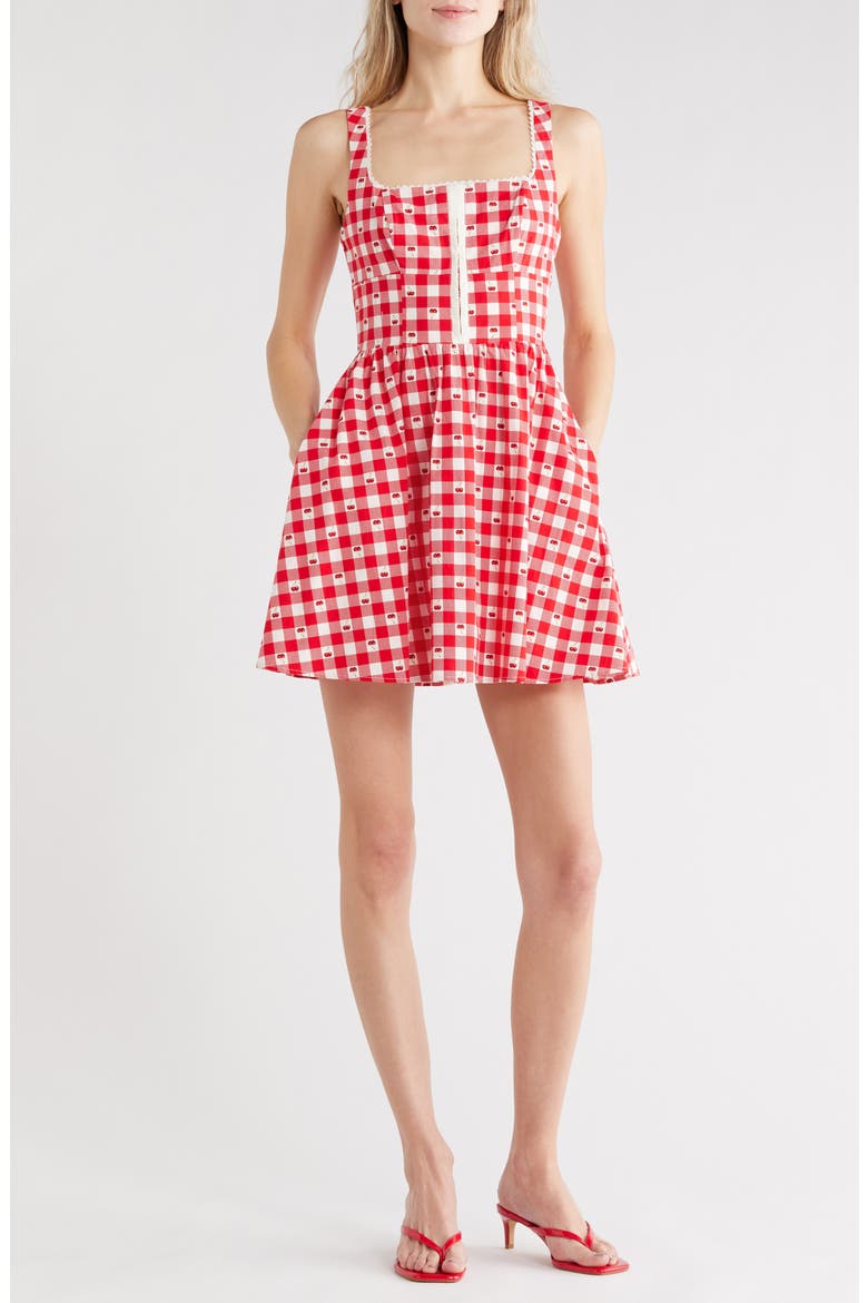 Gingham Cherry Fit & Flare Minidress (Women) | Nordstromrack