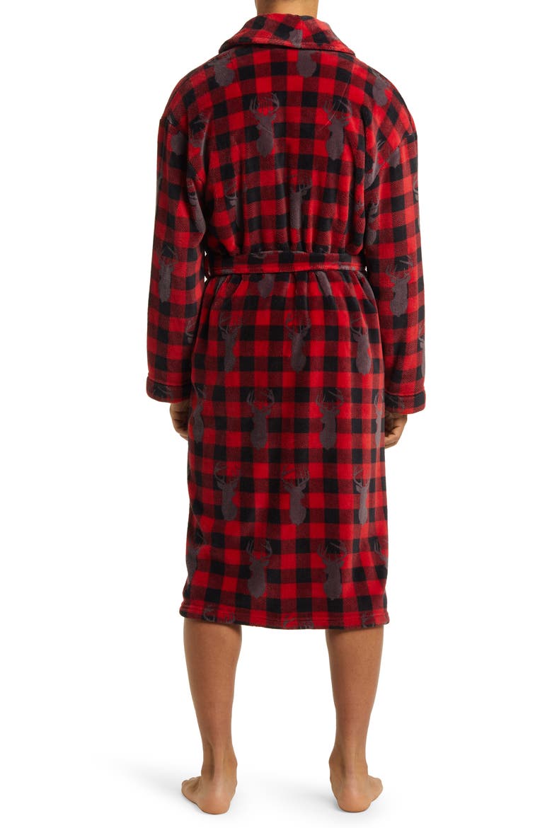Chalet Chic Fleece Robe, Alternate, color, RED DEER