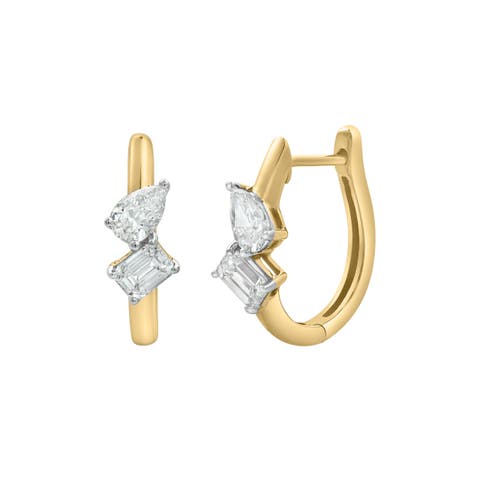 Saela 14K Gold Lab Grown Diamond Huggies - 0.75 Ct