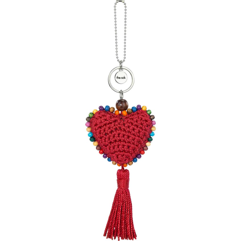 The Sak Yarnicharmz Crochet Heart Dangle In Red