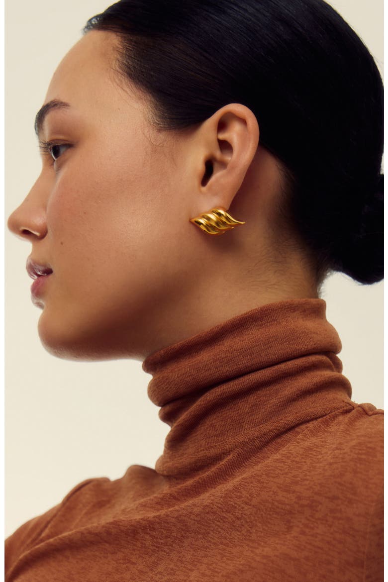 Savi Signature Oversize Stud Earrings, Alternate, color, GOLD