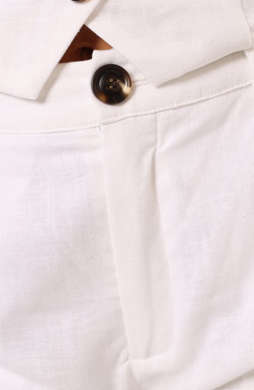 Petal And Pup Petal & Pup Hale Linen & Cotton Shorts In White
