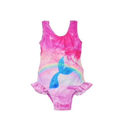 Girls Sun Protective UPF 50+ Delaney Hip Ruffle Swimsuit